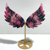 Rhodonite Wing Carving With Stand - Wholesale Crystals