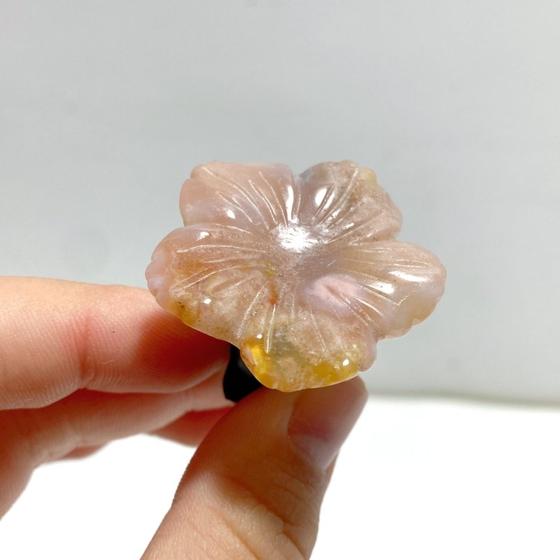 Sakura Flower Agate Flower Carving Car Air Vent Clips Wholesale Car Accessories - Wholesale Crystals