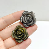 Silver Sheen Obsidian & Gold Sheen Obsidian Flower Carving Wholesale -Wholesale Crystals
