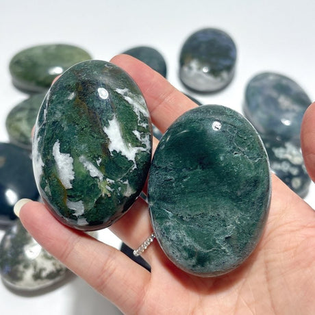 Standard Shape Moss Agate Palm Wholesale - Wholesale Crystals
