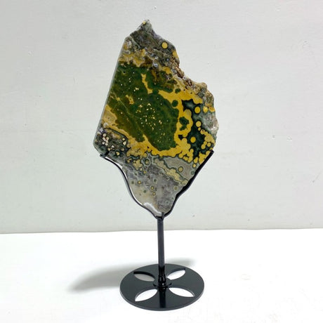 Unique 8th Vein Ocean Jasper Slab With Stand 1 - Wholesale Crystals