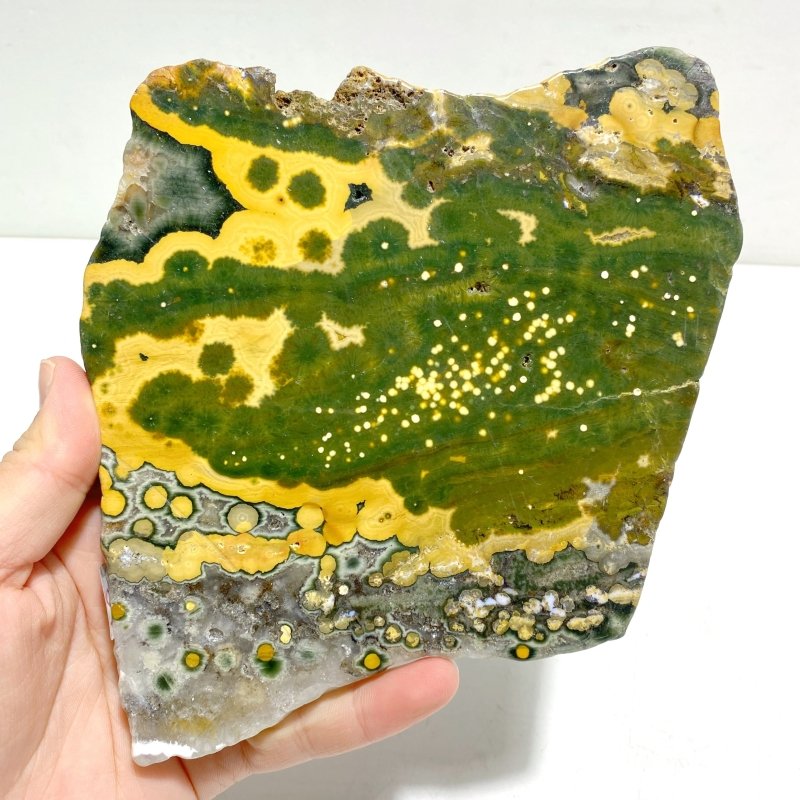 Unique 8th Vein Ocean Jasper Slab With Stand 4 - Wholesale Crystals