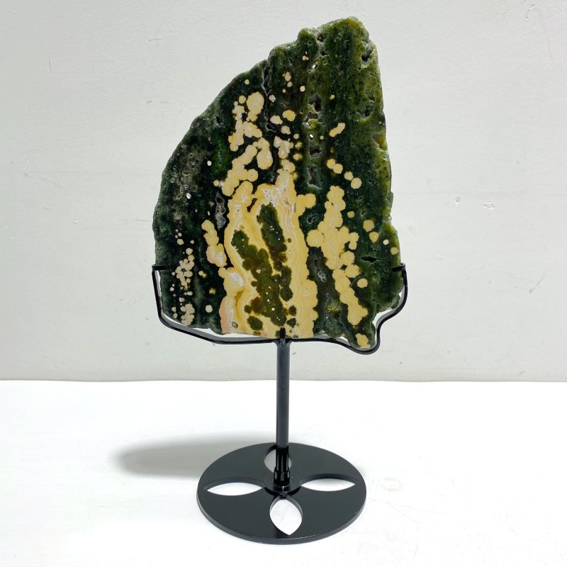 Unique 8th Vein Ocean Jasper Slab With Stand 5 - Wholesale Crystals