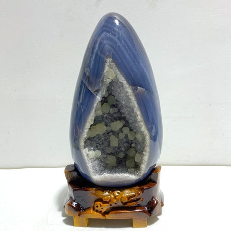 Unique Amethyst Mixed Geode Agate Calcite Dinosaur Egg With Stand - Wholesale Crystals