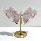 Unique Amethyst Mixed Sakura Flower Agate Butterfly Wing Carving With Stand - Wholesale Crystals