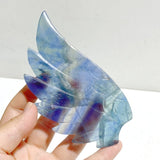 Unique Fluorite Heart Wing Carving With Stand - Wholesale Crystals