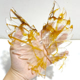 Unique Hematoid Quartz Golden Fire Quartz Wing Carving With Stand -Wholesale Crystals