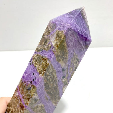 Unique Large Charoite Four - sided Point 2 - Wholesale Crystals