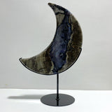 Unique Large Geode Druzy Volcano Agate Moon Carving With Stand(UV - Reactive) 3 - Wholesale Crystals