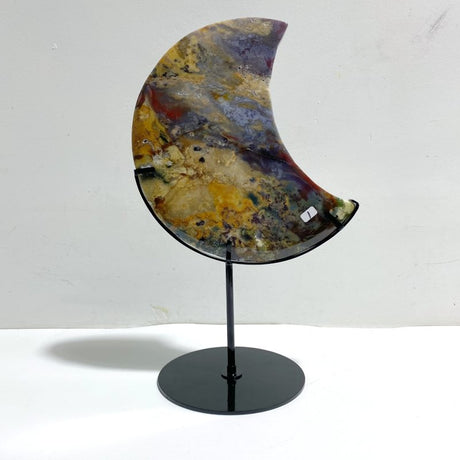 Unique Large Ocean Jasper Moon Carving With Stand - Wholesale Crystals