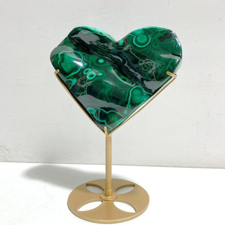 Unique Malachite Heart With Stand - Wholesale Crystals