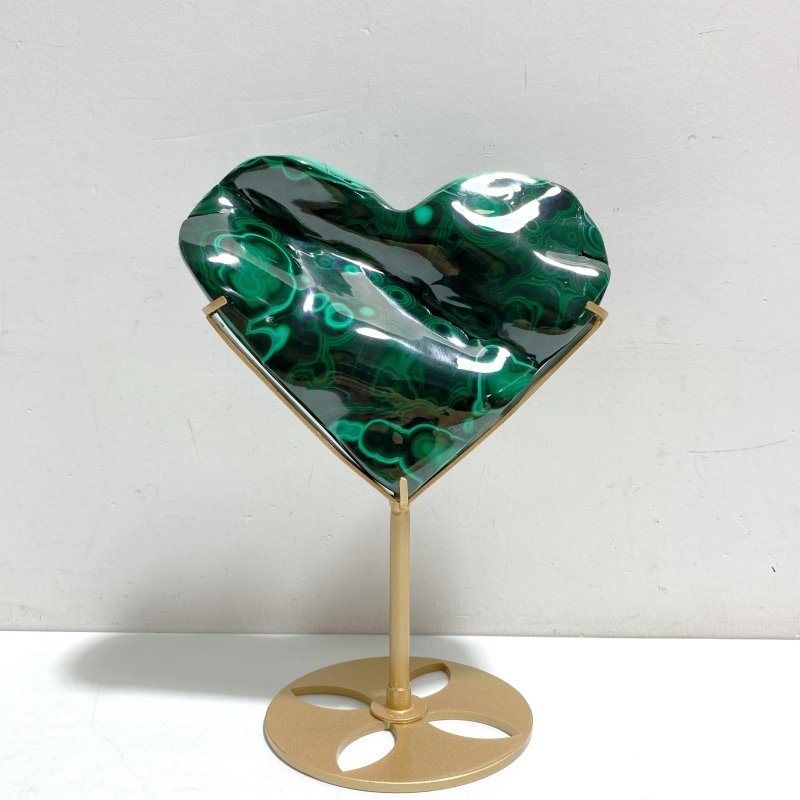 Unique Malachite Heart With Stand - Wholesale Crystals