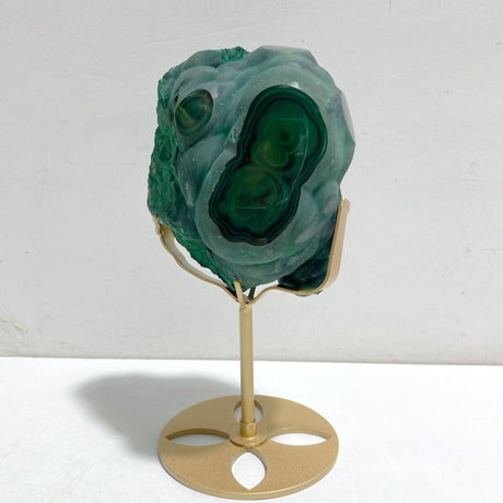 Unique Malachite Specimen Raw Bottom With Stand For Collection - Wholesale Crystals