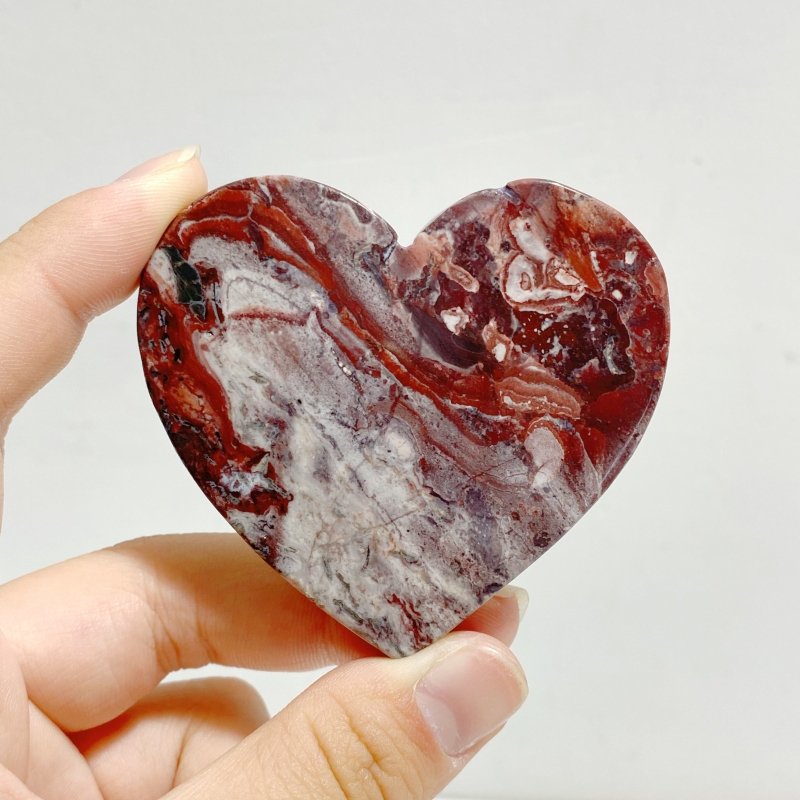 Unique Morocco Agate Heart Wing Carving With Stand - Wholesale Crystals