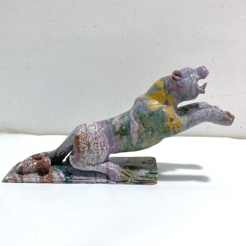 Unique Ocean Jasper Leopard Panther Carving -Wholesale Crystals