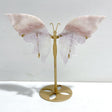Unique Pink Sakura Agate Butterfly Wing Carving With Stand - Wholesale Crystals