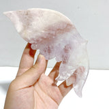 Unique Pink Sakura Agate Butterfly Wing Carving With Stand - Wholesale Crystals