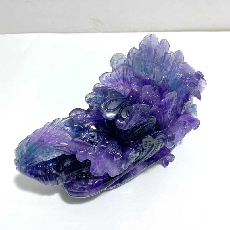 Unique Purple Fluorite Chinese Cabbage Carving 3 - Wholesale Crystals