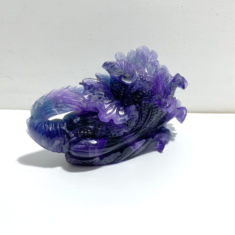 Unique Purple Fluorite Chinese Cabbage Carving 3 - Wholesale Crystals