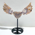 Unique Sakura Flower Agate Heart Wing Carving With Stand -Wholesale Crystals