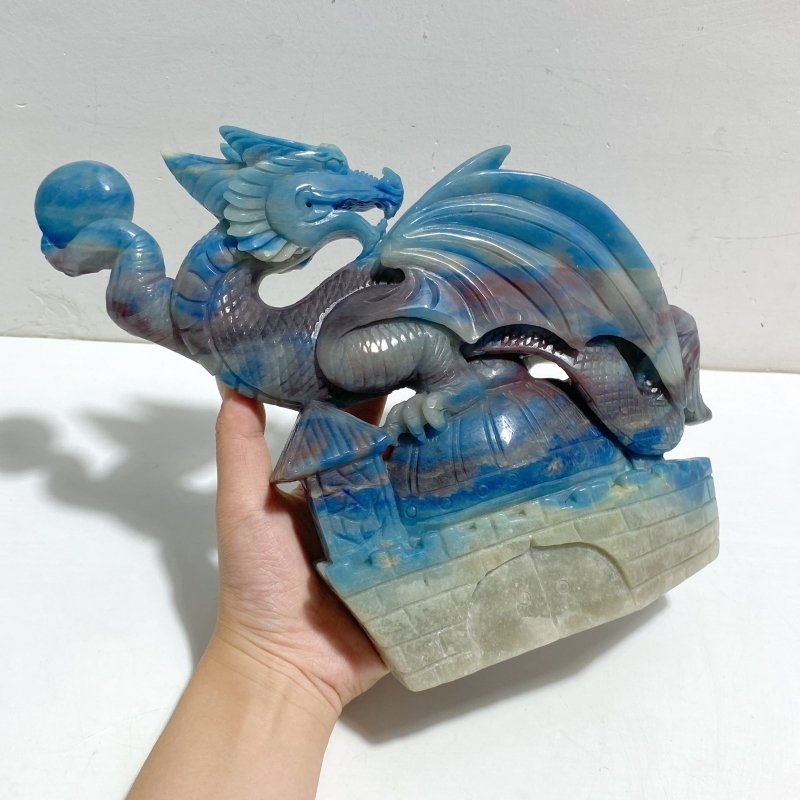 Unique Trolleite Stone Flying Dragon Carving -Wholesale Crystals