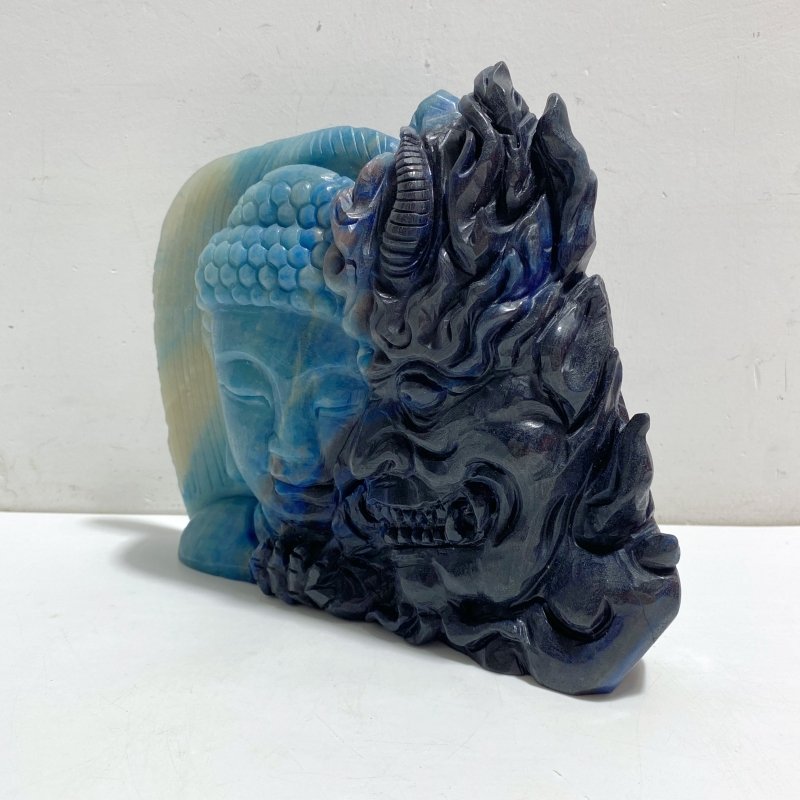 Unique Trolleite Stone Half Mara and Half Buddha Carving -Wholesale Crystals
