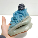 Unique Trolleite Stone Nine - tailed Fox Owl Carving - Wholesale Crystals