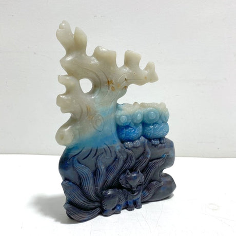 Unique Trolleite Stone Nine - tailed Owl Carving - Wholesale Crystals