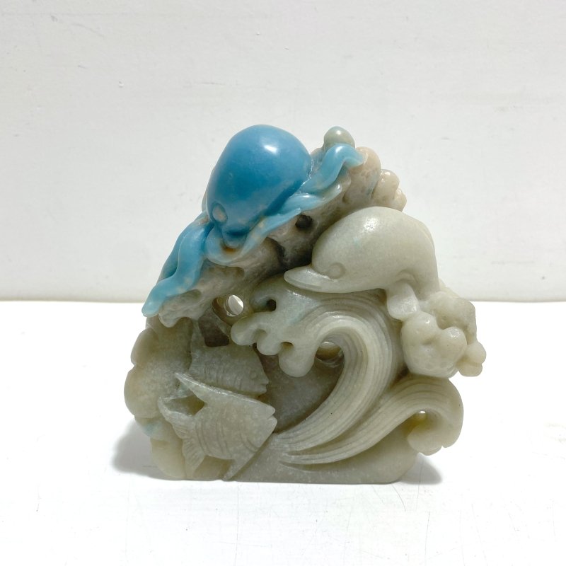Unique Trolleite Stone Sea Animals Carving - Wholesale Crystals