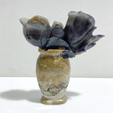 Volcano Agate Flower & Vase Carving (Defective) -Wholesale Crystals