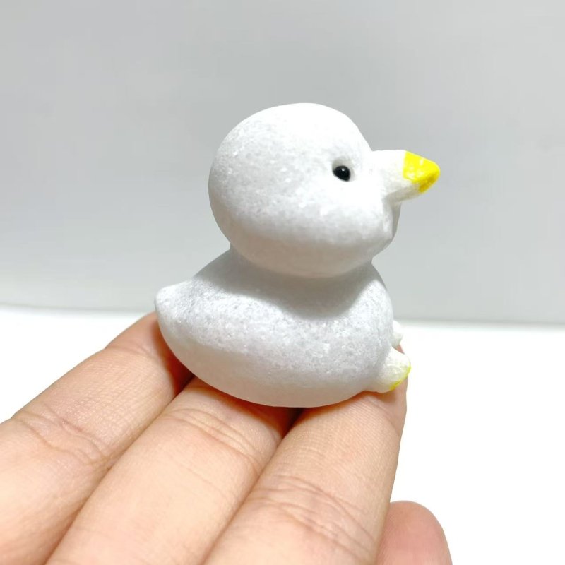 White Marbe Duck Animal Carving Wholesale - Wholesale Crystals