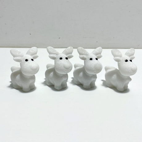 White Marble Christmas Moose Carving Wholesale - Wholesale Crystals