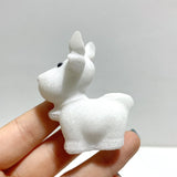 White Marble Christmas Moose Carving Wholesale - Wholesale Crystals