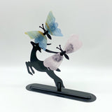 Wholesale Crystal Butterfly Wing Carving with Deer Stand (Assorted Materials) -Wholesale Crystals