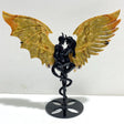 Yellow Ocean Jasper Demon And Angel Wing Carving With Stand - Wholesale Crystals