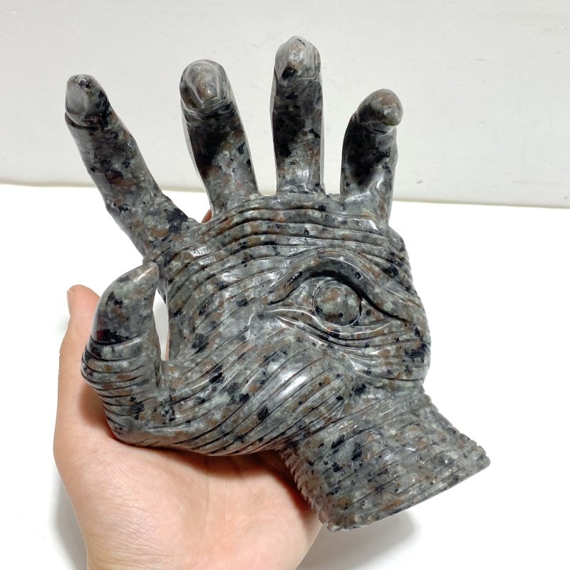 Yooperlite Stone Witchcore Demon Hand Carving - Wholesale Crystals
