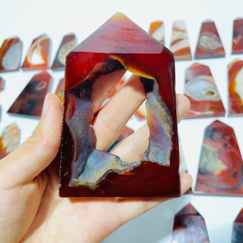 35 Pieces Carnelian Geode Tower Points -Wholesale Crystals