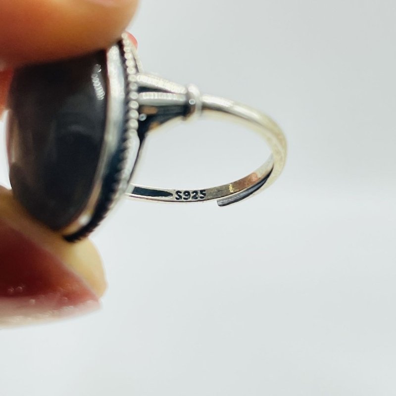 10 Pieces Black Sun Stone Different Styles Sterling Silver Ring -Wholesale Crystals