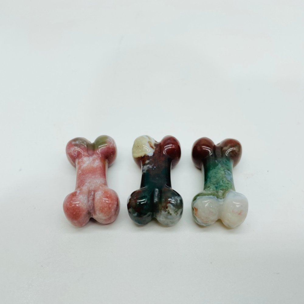 13 Types Mini Dog Bone Wholesale labradorite Lepidolite Ocean Jasper -Wholesale Crystals