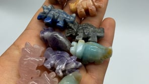 5Types Mini Three Horns Dinosaur Carving Wholesale -Wholesale Crystals