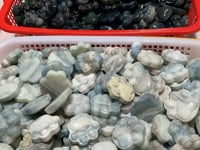 2 Types Large Cat Paws Moss Agate&Caribbean Calcite Carving Wholesale -Wholesale Crystals
