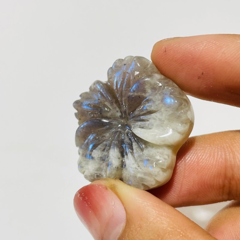 18 Pieces Moonstone Mixed Sunstone Flower Carving -Wholesale Crystals