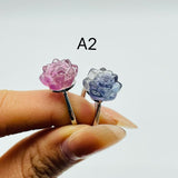2 Types Beautiful Rainbow Fluorite Lotus Rose Ring Wholesale - Wholesale Crystals