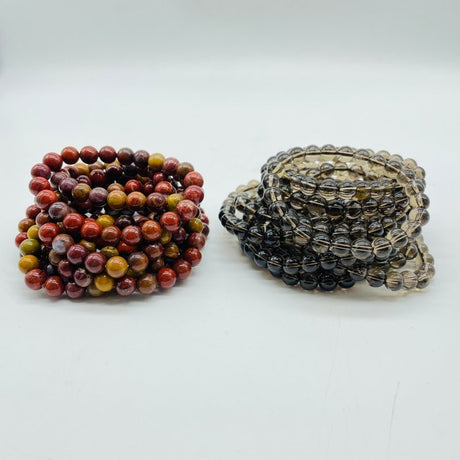 2 Types Bracelets Wholesale Fighting Blood Agate Smoky Quartz -Wholesale Crystals