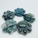 2 Types Large Cat Paws Moss Agate&Caribbean Calcite Carving Wholesale -Wholesale Crystals