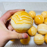 20 Pieces Large High Quality Yellow Calcite Spheres -Wholesale Crystals