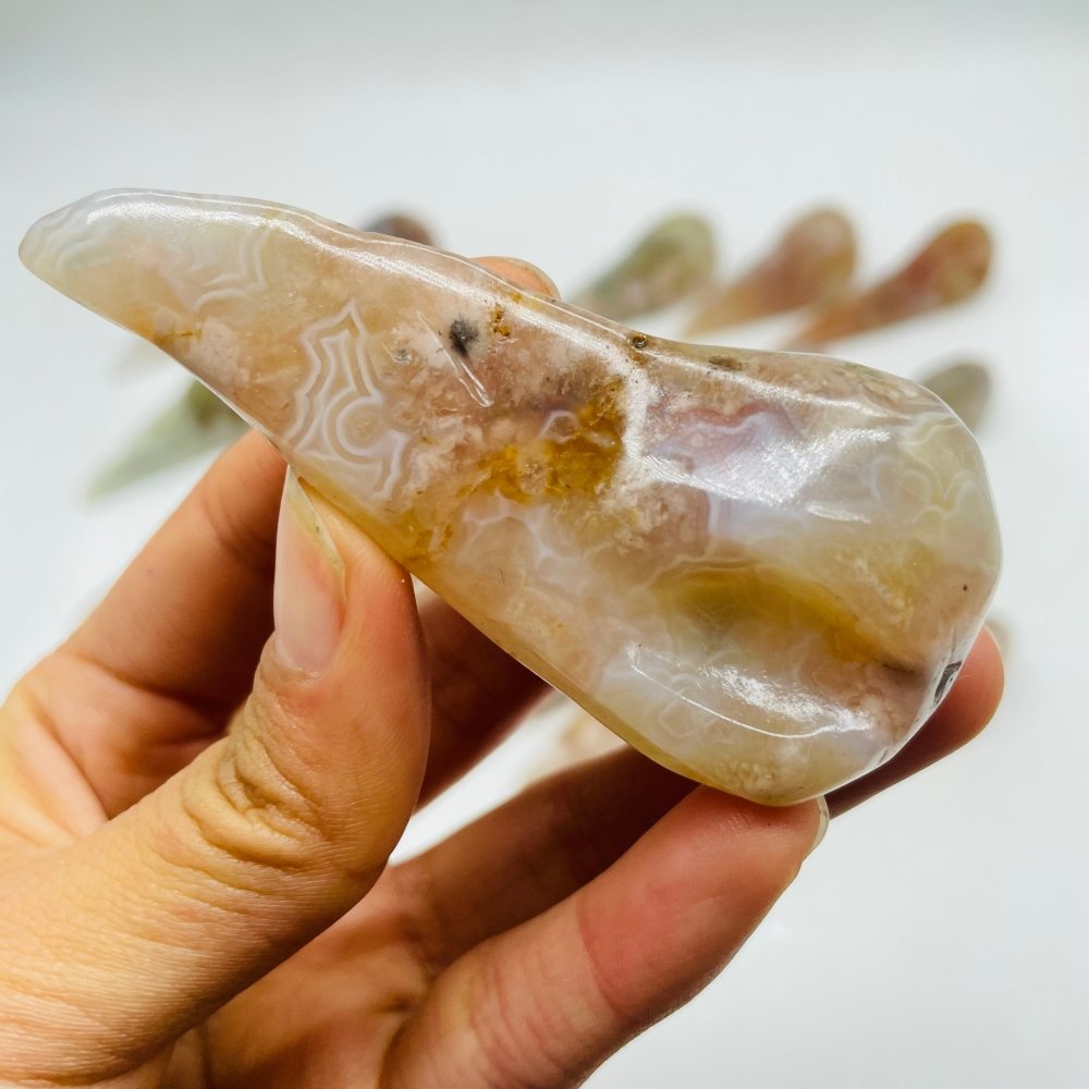 23 Pieces High Quality Sakura Flower Agate Crow Skull Carving -Wholesale Crystals