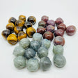 3 Types UFO Universe Shape Sphere Carving Wholesale Ocean Jasper Labradorite Tiger Eye -Wholesale Crystals