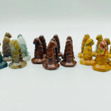 3 Types Wizard Hat Carving Wholesale Red Obsidian Moss Agate Crazy Agate -Wholesale Crystals