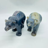 2 Pieces High Quality Geode Druzy Agate Bear Carving -Wholesale Crystals